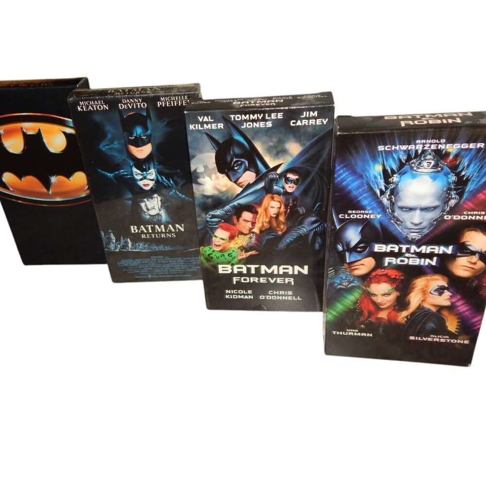 BATMAN 4pc VHS bundle in original cases Michael Keaton Val Kilmer George Clooney